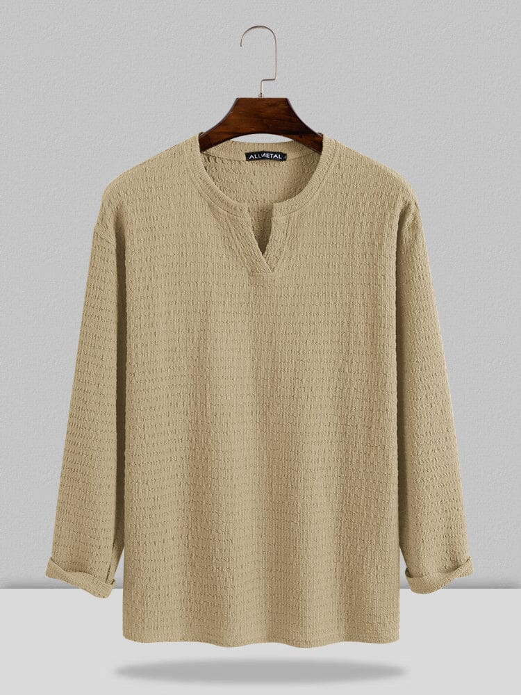 Small V-neck Lang-sleeved Hemd