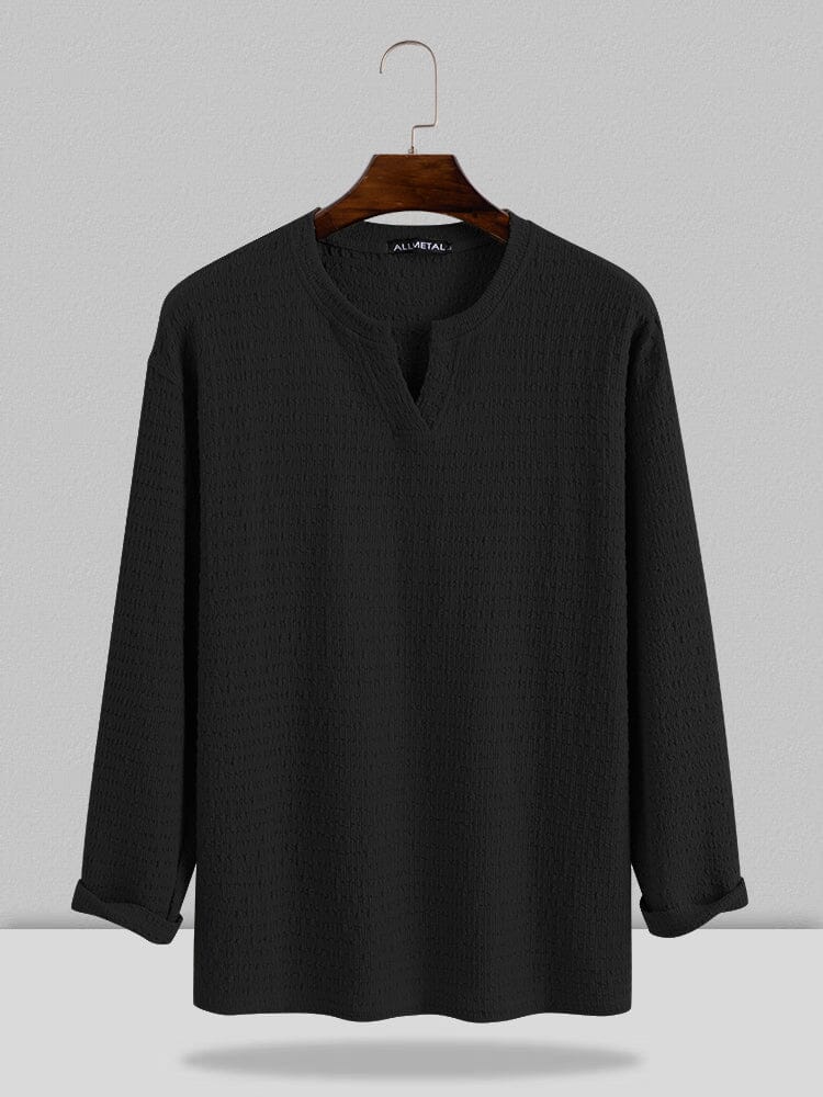 Small V-neck Lang-sleeved Hemd
