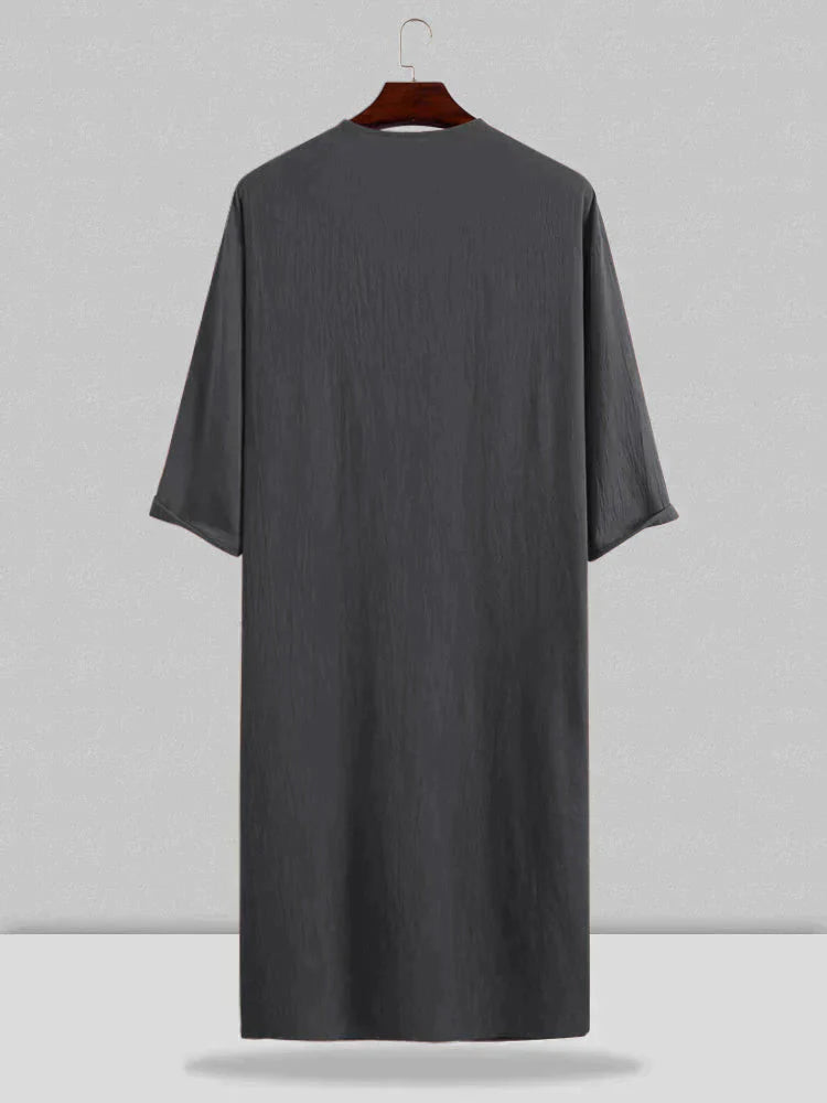 Lang Baumwolle Leinen Stil Slit Hemd