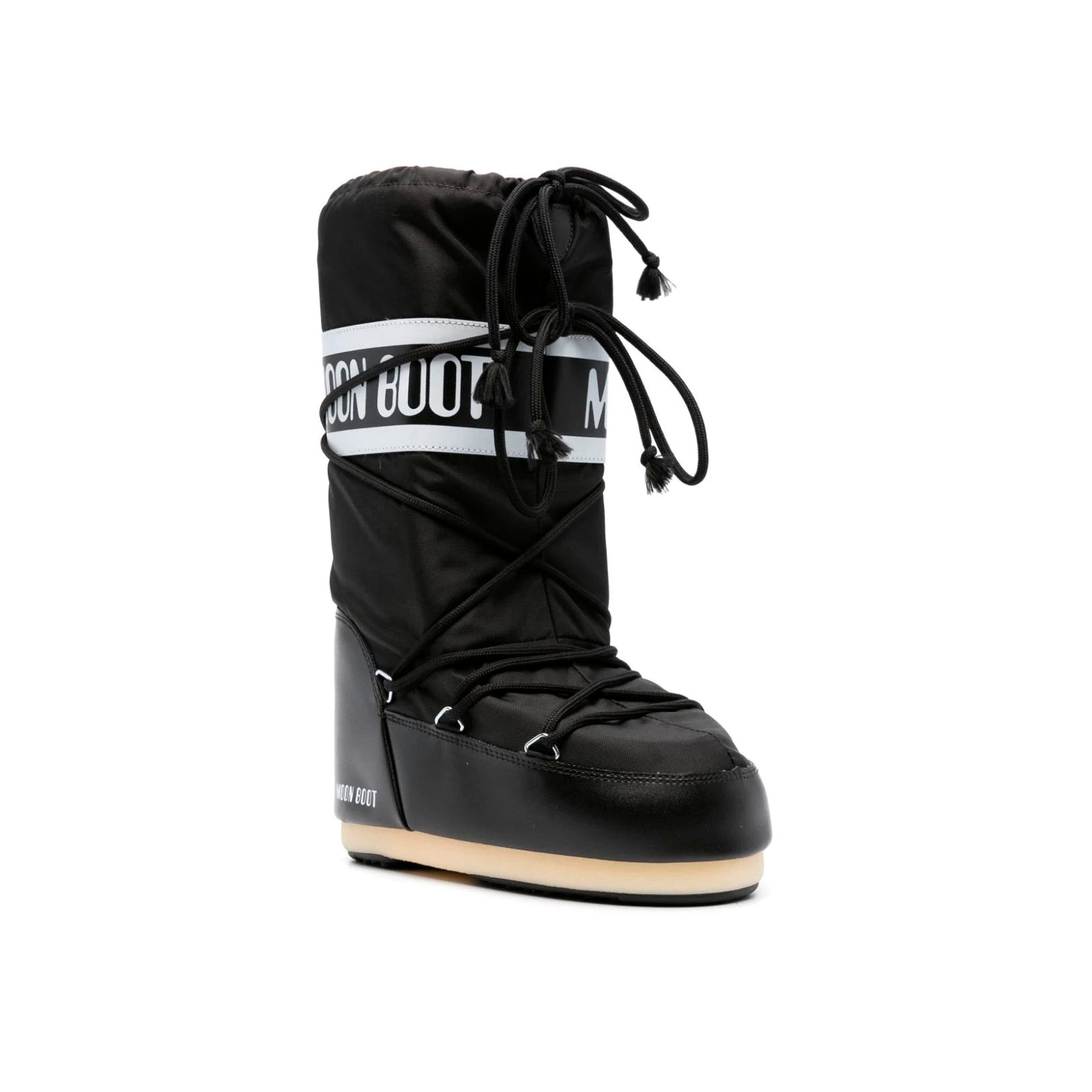 Moon Stiefel Icon Schwarz Nylon Stiefel Invernali Impermeabili