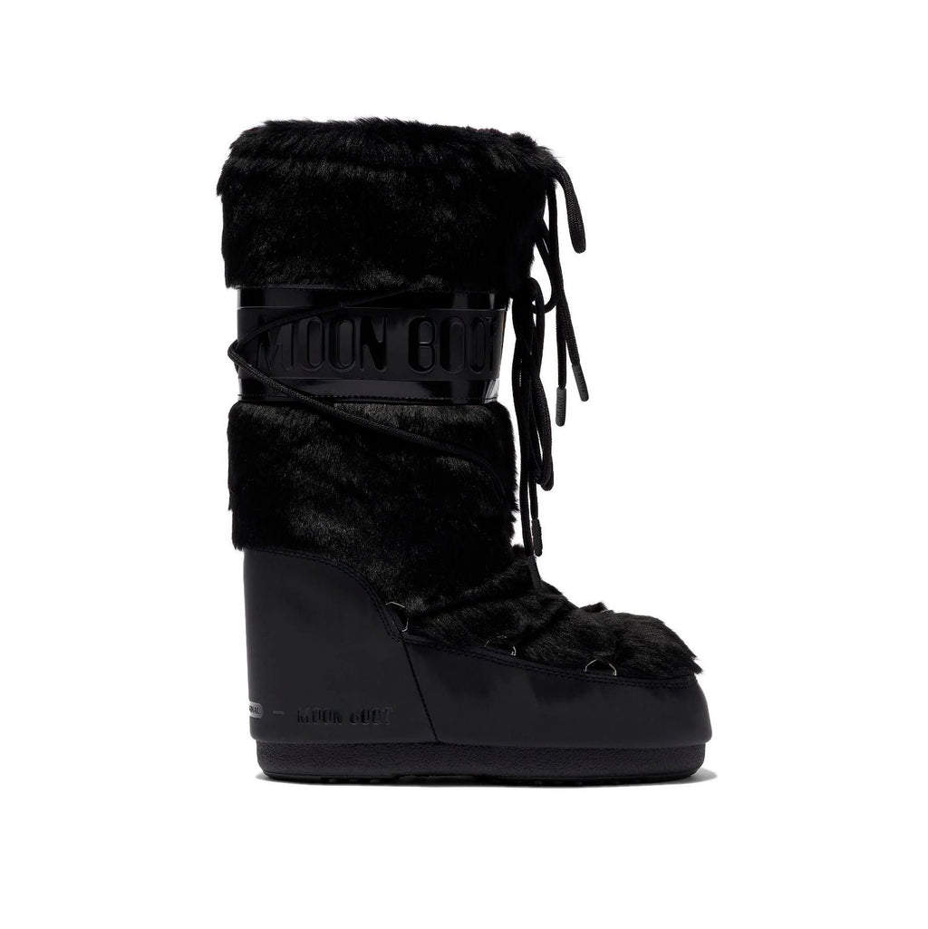 Moon Stiefel Icon Schwarz mit Pelliccia Sintetica Stiefel Invernali