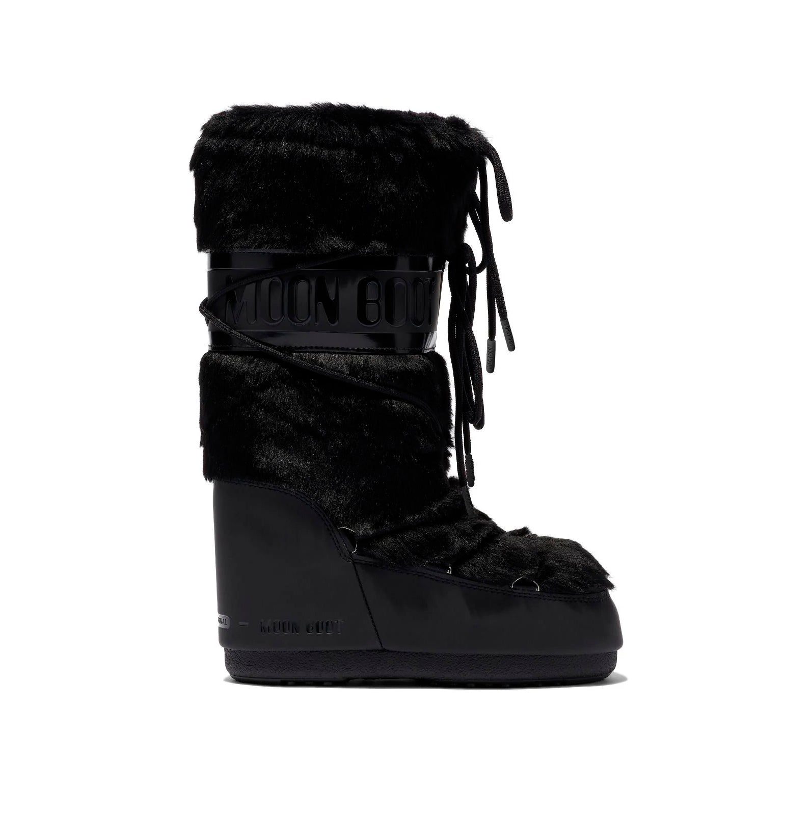 Moon Stiefel Icon Schwarz mit Pelliccia Sintetica Stiefel Invernali