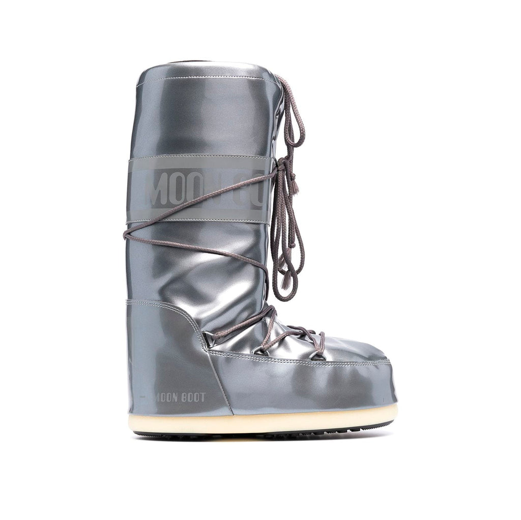 Moon Stiefel Icon Silber Metallizzato in Vinile Stiefel Invernali