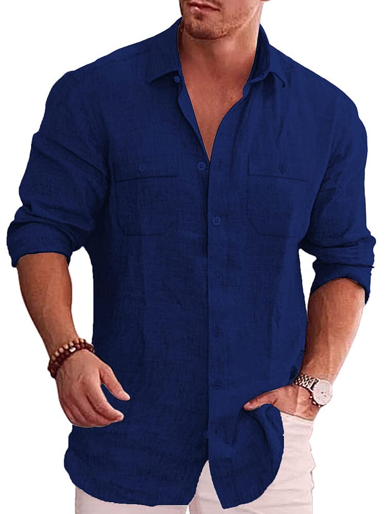 Casual Leinen Blend Hemd