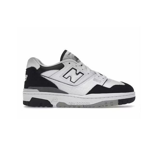 New Balance 550 Schuhe Herren Weiß Schwarz und Grau Stil Retro Sportivo