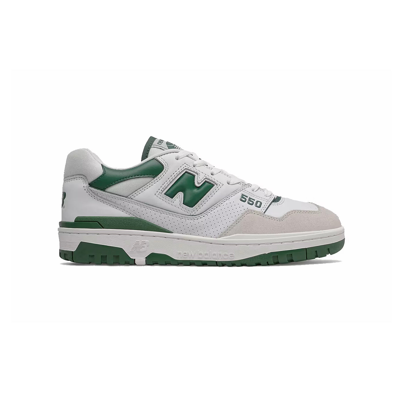 New Balance 550 Schuhe Herren Weiß und Grün in Leder Retro Sportive