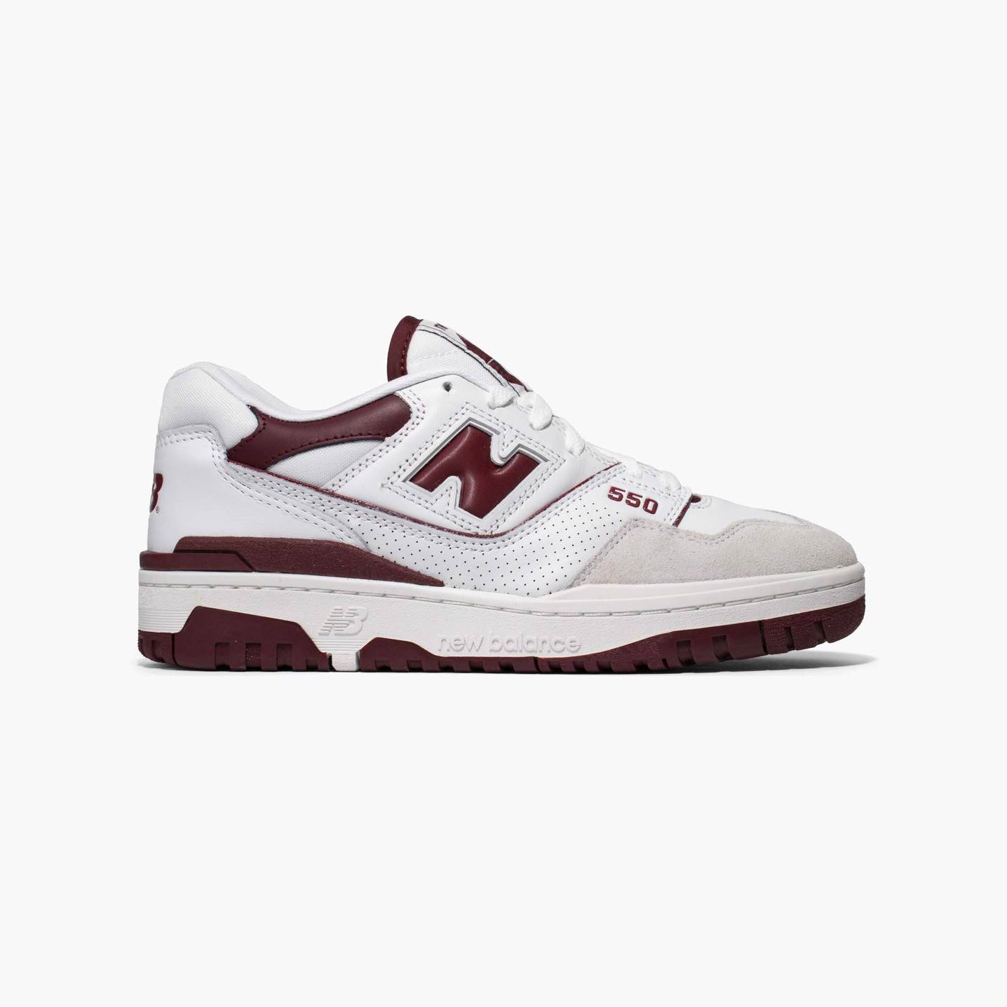 New Balance 550 Schuhe Herren Weiß und Bordeaux Stil Retro Basket