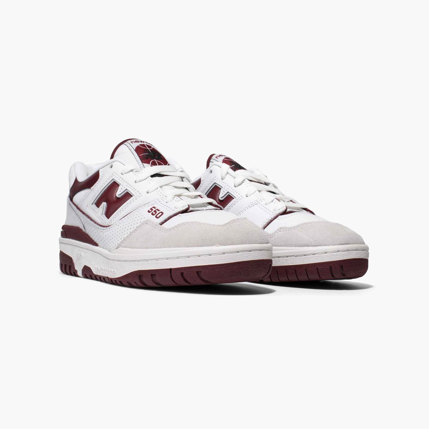 New Balance 550 Schuhe Herren Weiß und Bordeaux Stil Retro Basket