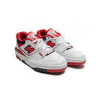New Balance 550 Schuhe Herren Weiß Rot und Schwarz Stil Retro Basket