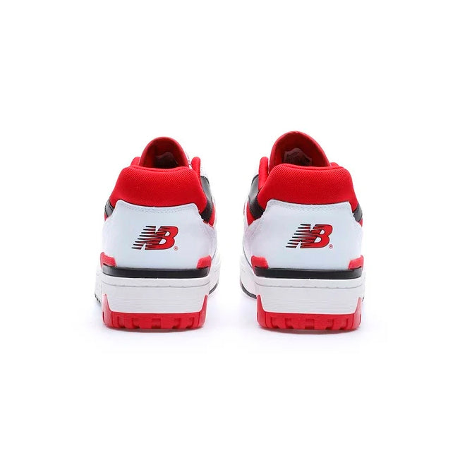 New Balance 550 Schuhe Herren Weiß Rot und Schwarz Stil Retro Basket