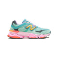 New Balance 9060 Schuhe Damen Grün Menta und Rosa Neon in Mesh und Leder