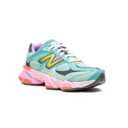 New Balance 9060 Schuhe Damen Grün Menta und Rosa Neon in Mesh und Leder