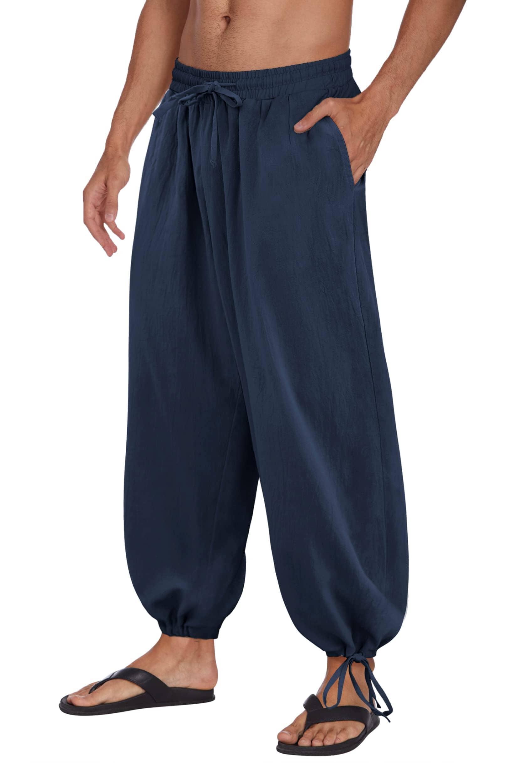 Baumwolle Leinen Stil Lockere Yoga Hose