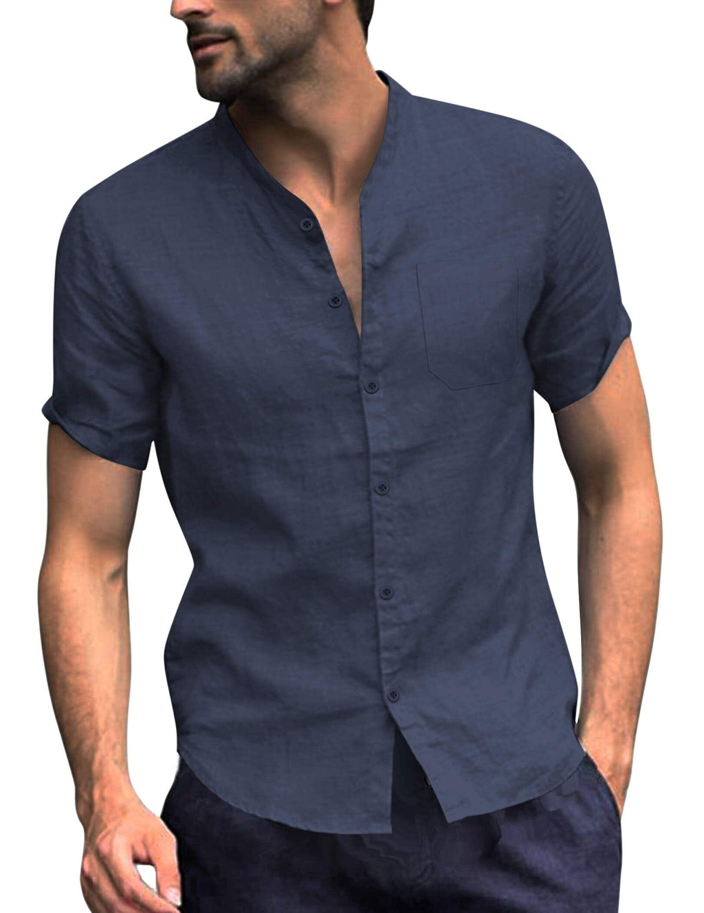 Baumwolle Leinen Stil Hemd Sommer Hemd (US Only)