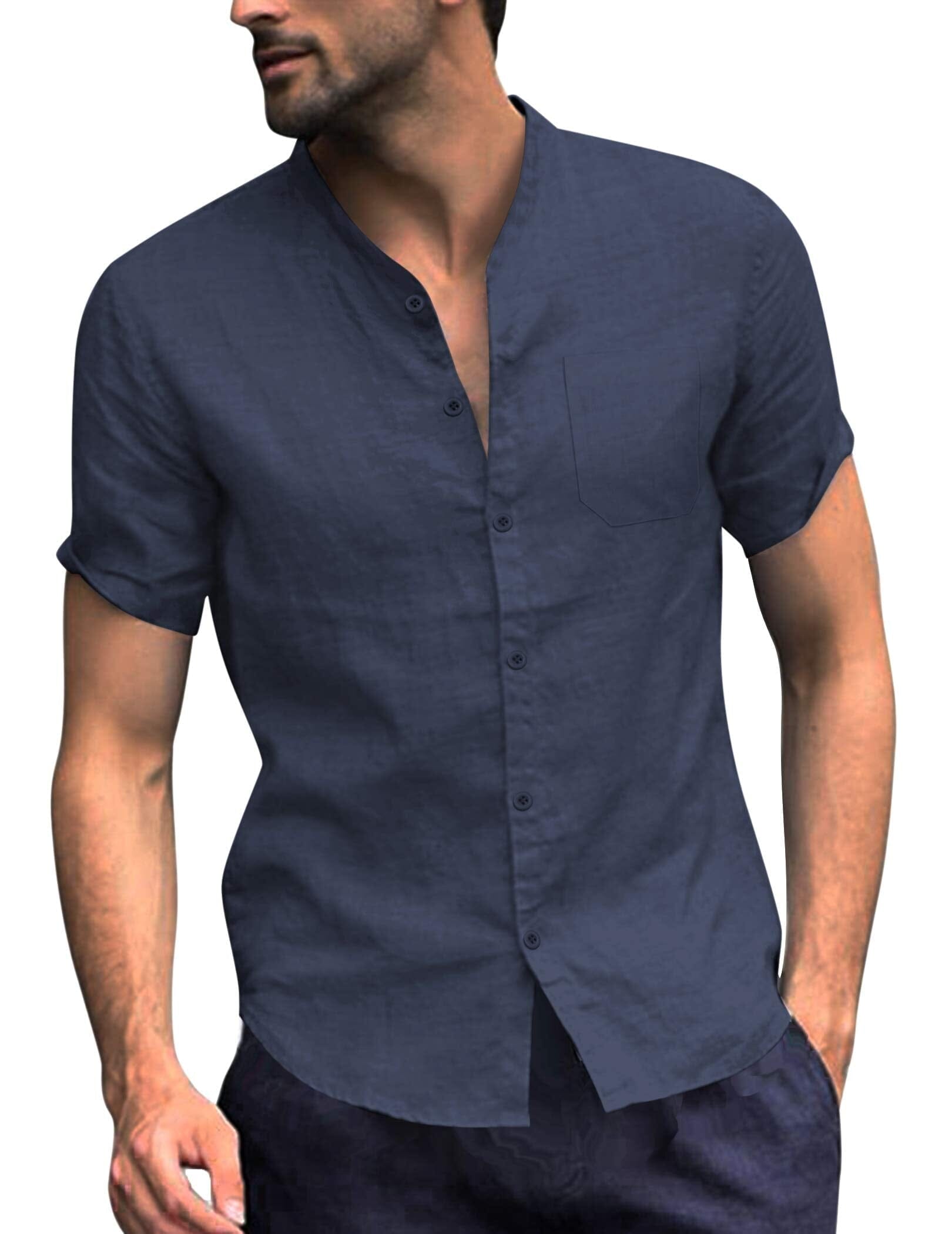 Baumwolle Leinen Stil Hemd Sommer Hemd (US Only)
