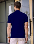 Rollkragen Slim Fit Strick-Kurzarm-Pullover