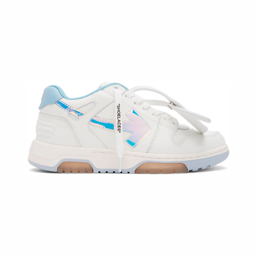 Off-Weiß Out Of Office Sneaker Leder Weiß und Blau Iridescenti Herren