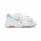 Off-Weiß Out Of Office Sneaker Leder Weiß und Blau Iridescenti Herren