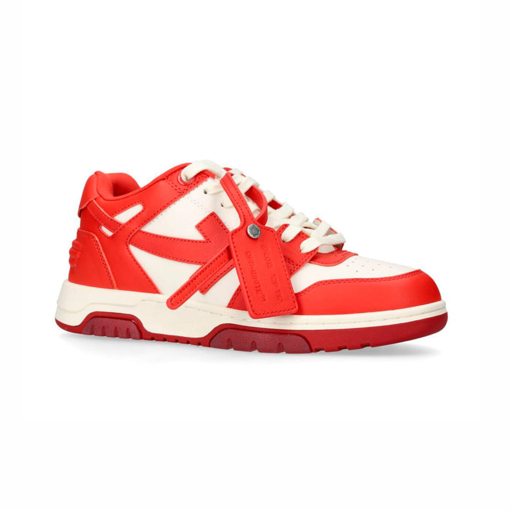 Off-Weiß Out Of Office Sneaker Leder Weiß und Rot Herren