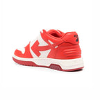Off-Weiß Out Of Office Sneaker Leder Weiß und Rot Herren