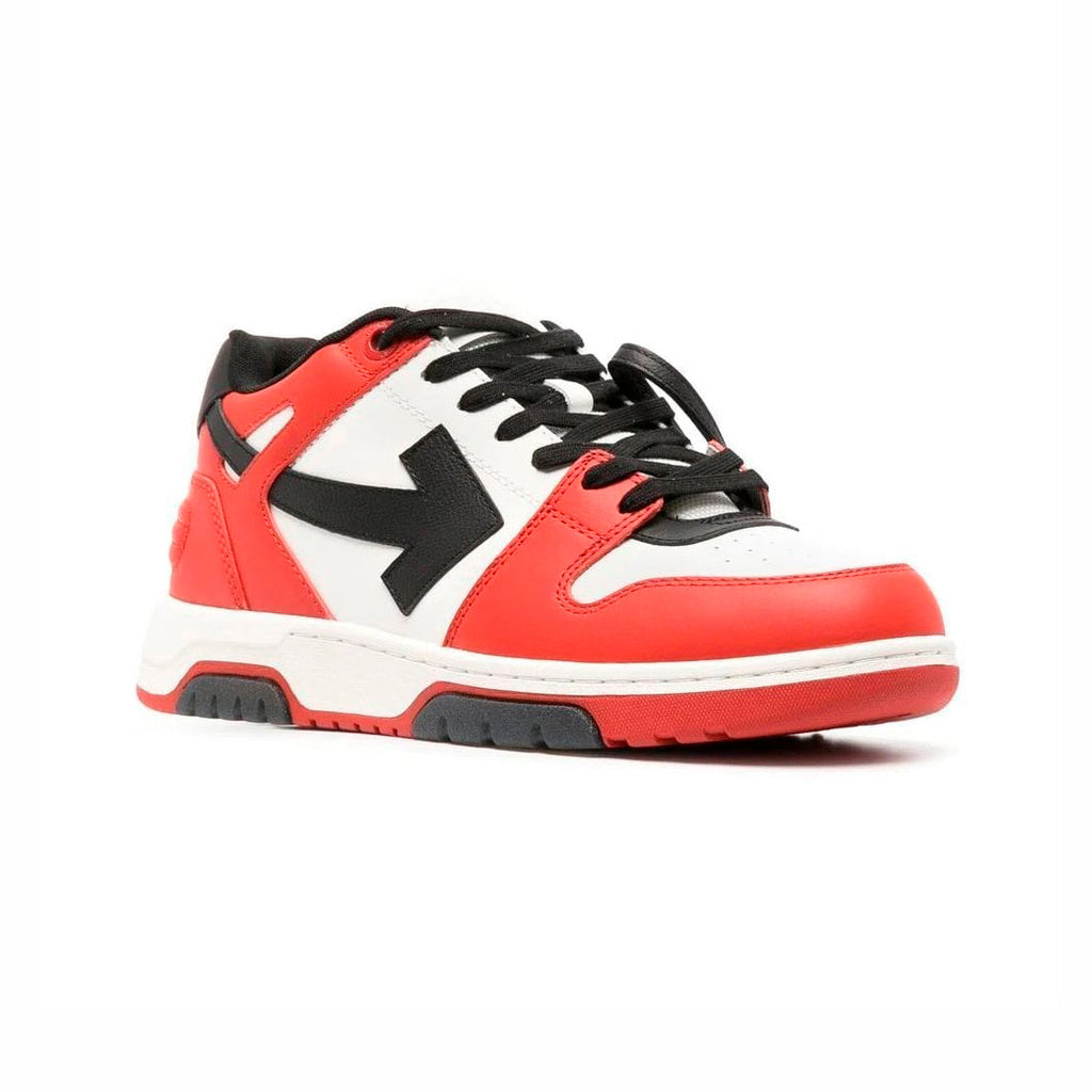 Off-Weiß Out Of Office Sneaker Leder Weiß Rot und Schwarz Herren