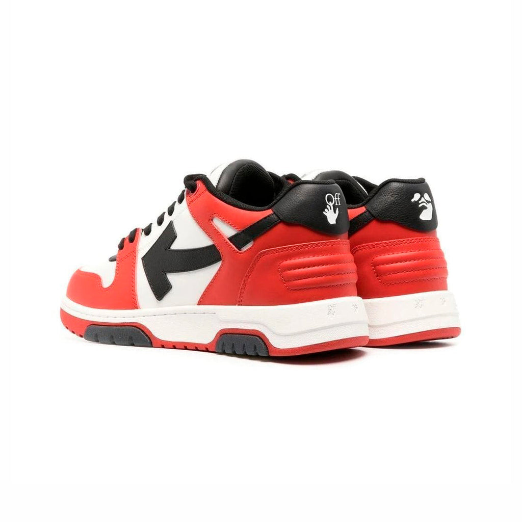 Off-Weiß Out Of Office Sneaker Leder Weiß Rot und Schwarz Herren