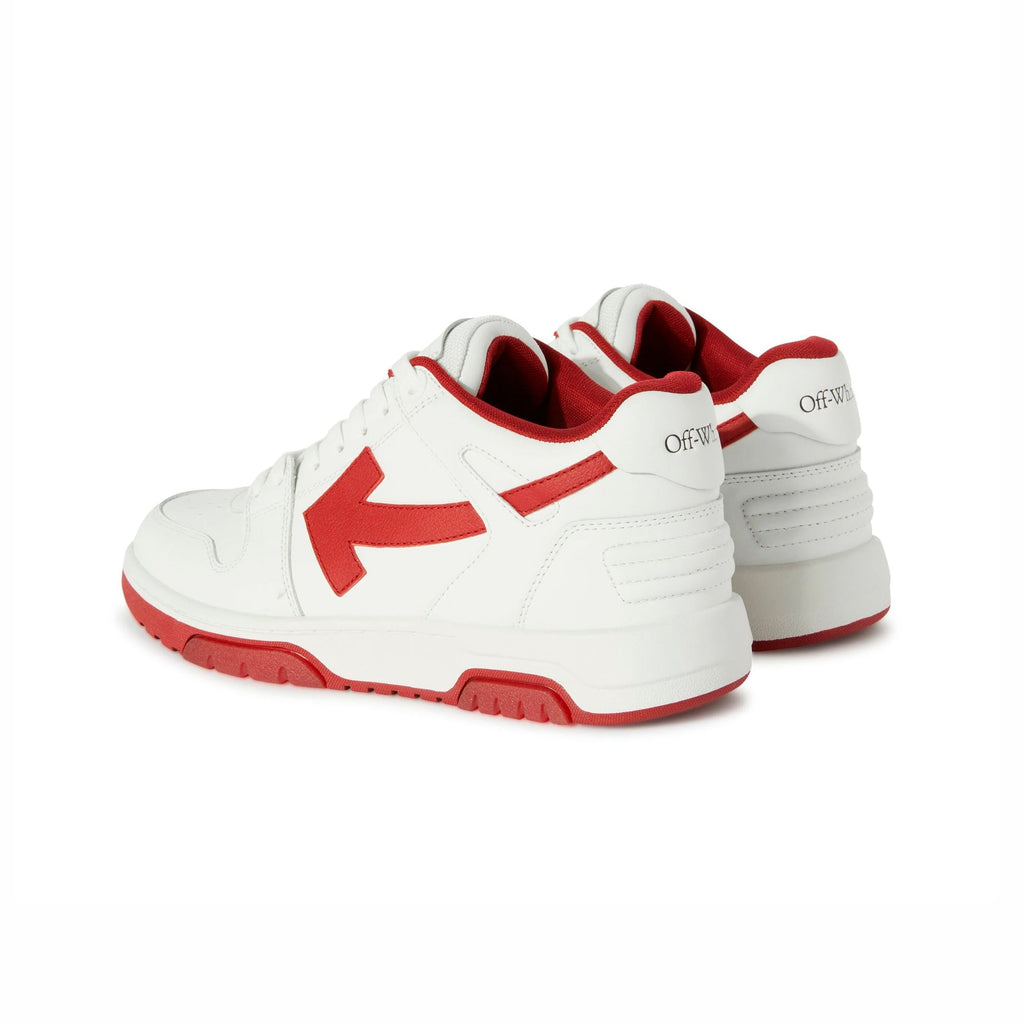 Off-Weiß Out Of Office Sneaker Leder Weiß und Rot Herren