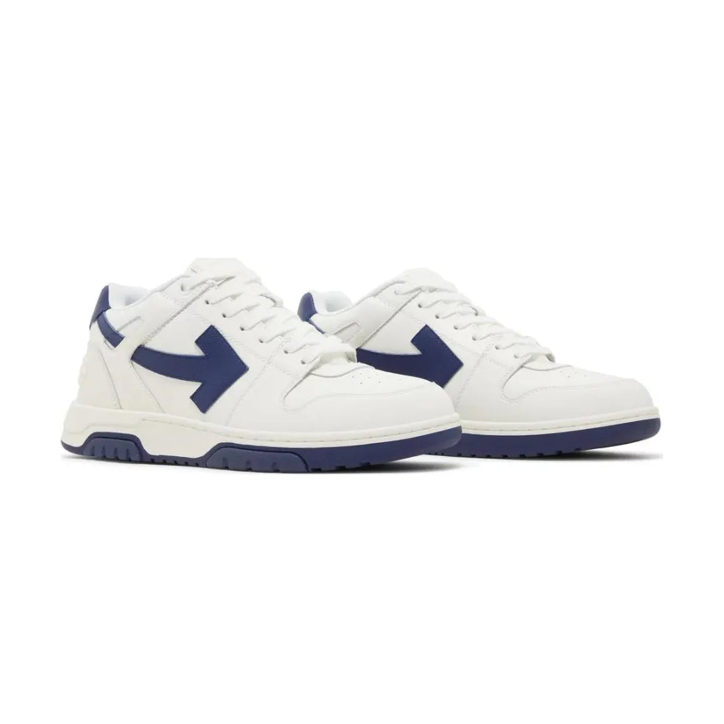 Off-Weiß Out Of Office Sneaker Leder Weiß und Blau Herren Elegant