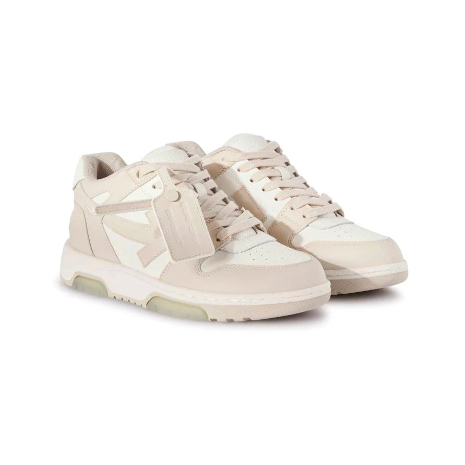 Off-Weiß Out Of Office Sneaker Leder Weiß und Beige Herren Elegant