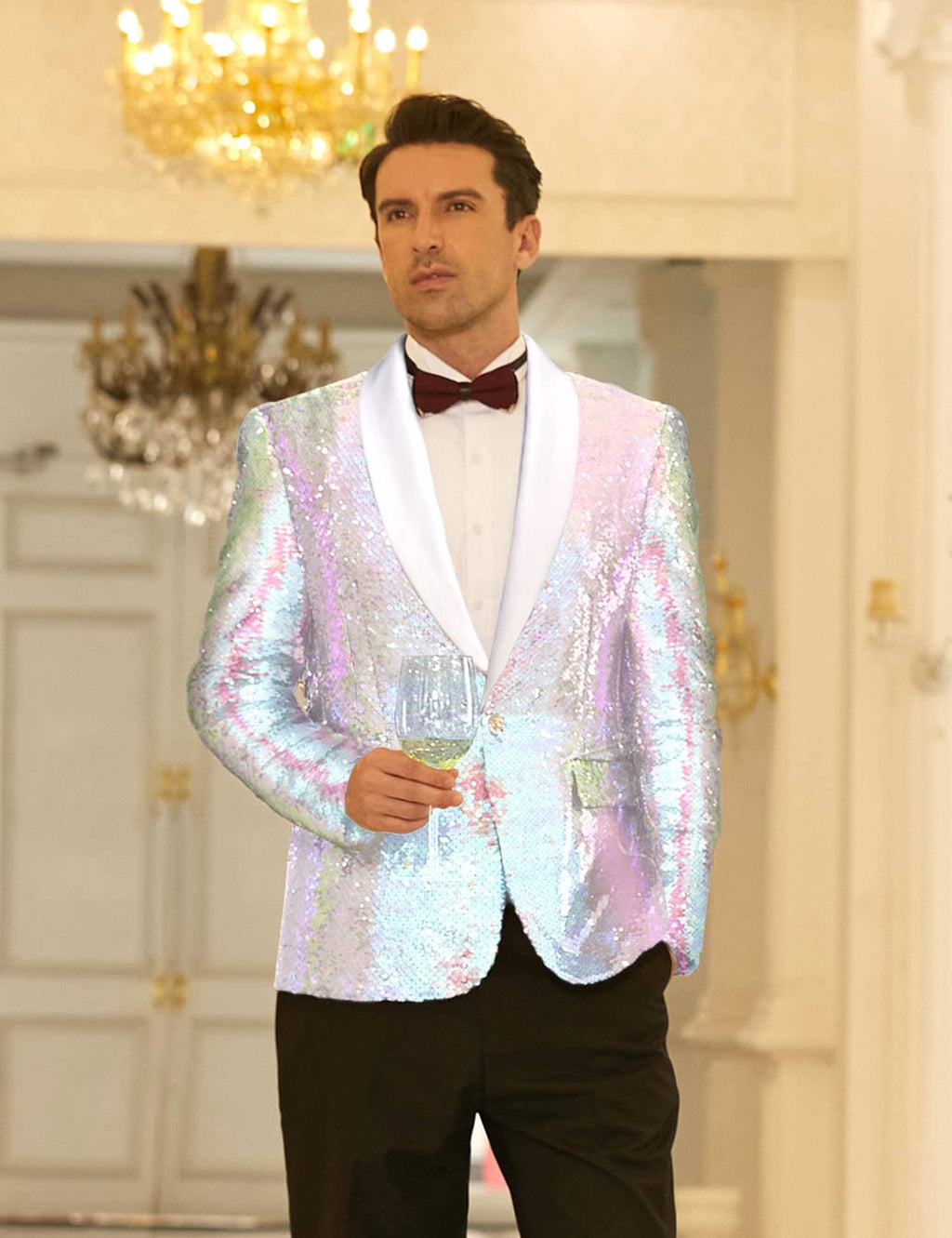 Shiny Sequin Blazer Tuxedo Anzug