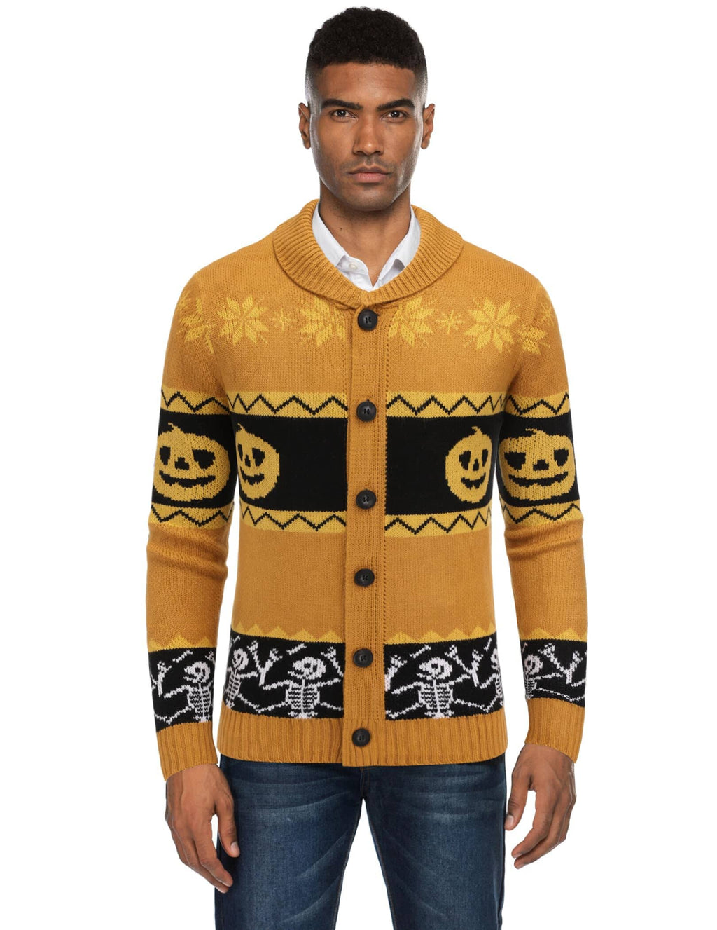 Schalkragen Kragen Strick Cardigans Knopf Down Pullover