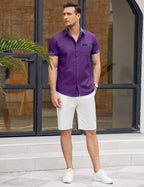 Casual Plaid Kragen Leinen Stil Hemd