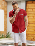 Casual Plaid Kragen Leinen Stil Hemd