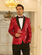 Shiny Sequin Blazer Tuxedo Anzug