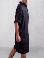 Stand Kragen Baumwolle Leinen Jumpsuit