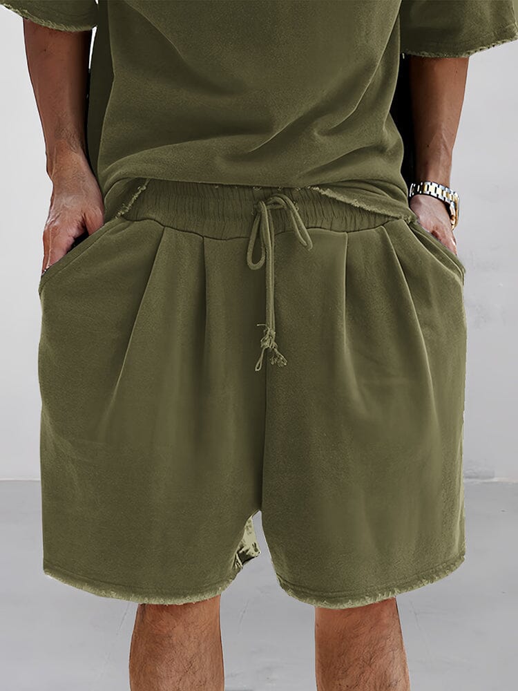 Casual Lockere Fit Baumwolle Sports Tee/ Sports Shorts