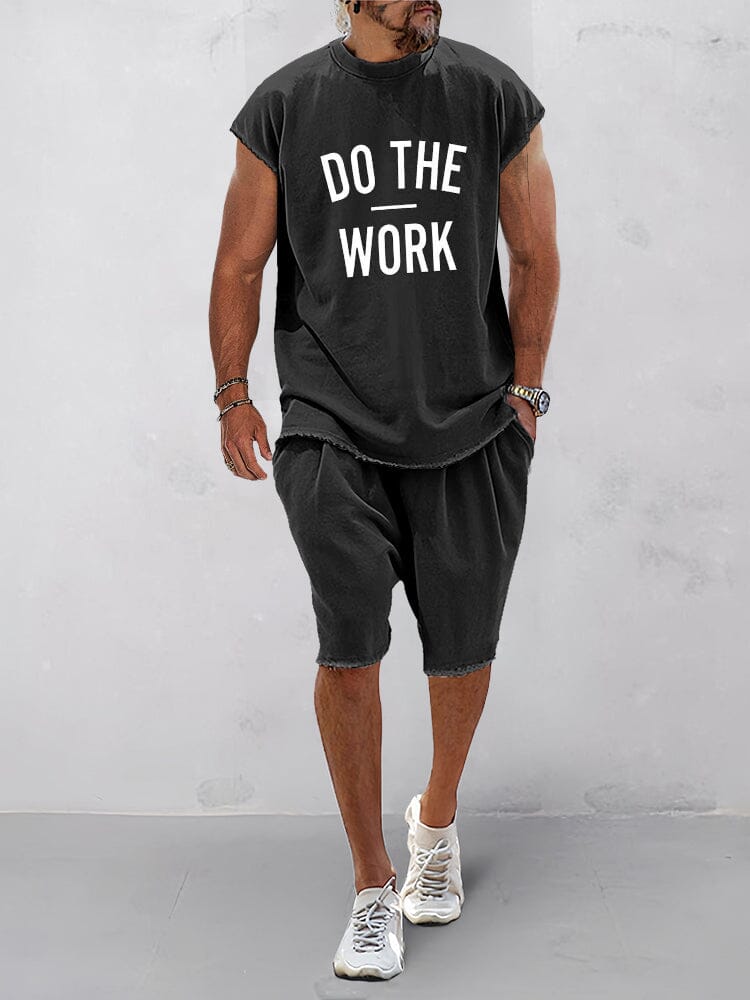 Casual Lockere Fit Word Printed Sports Set