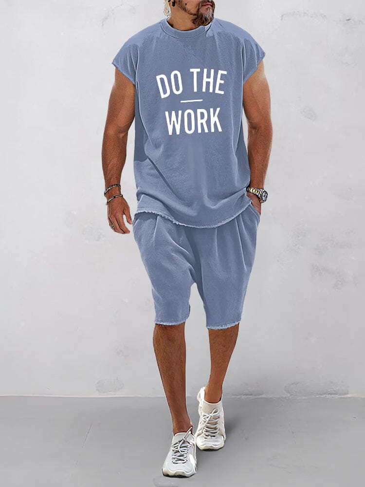 Casual Lockere Fit Word Printed Sports Set