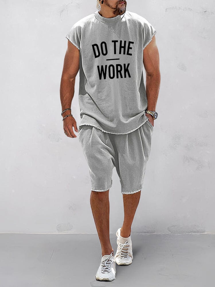 Casual Lockere Fit Word Printed Sports Set