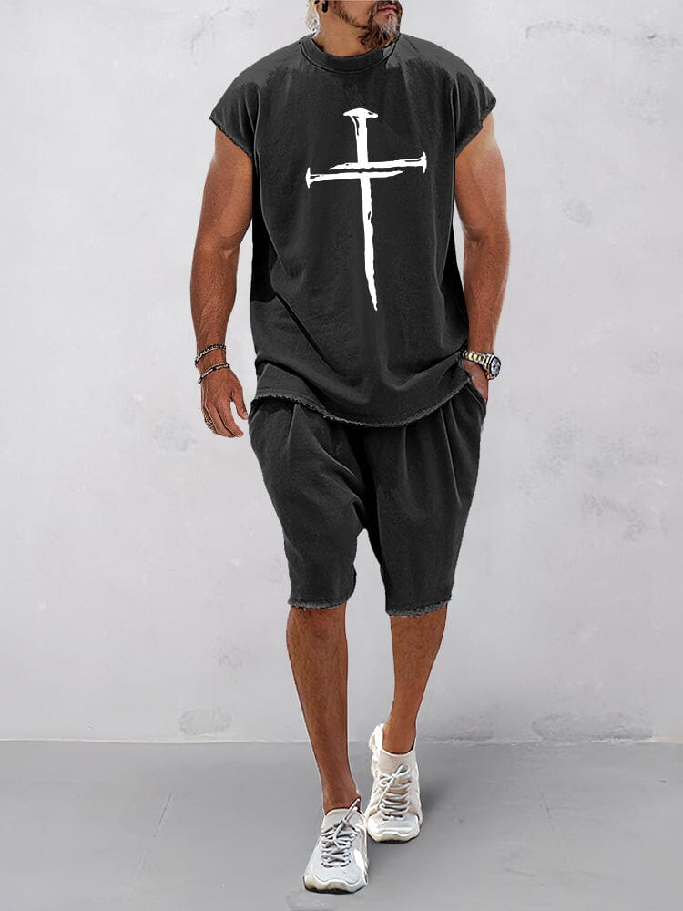 Cozy Crucifix Graphic Trainingsanzüge Set