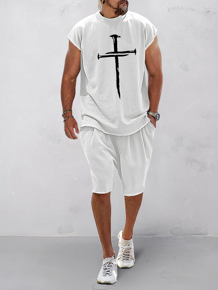 Cozy Crucifix Graphic Trainingsanzüge Set