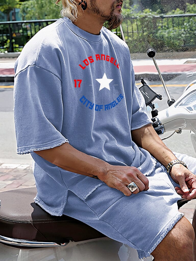 Casual Word Printed Kurz Ärmel Sports Set