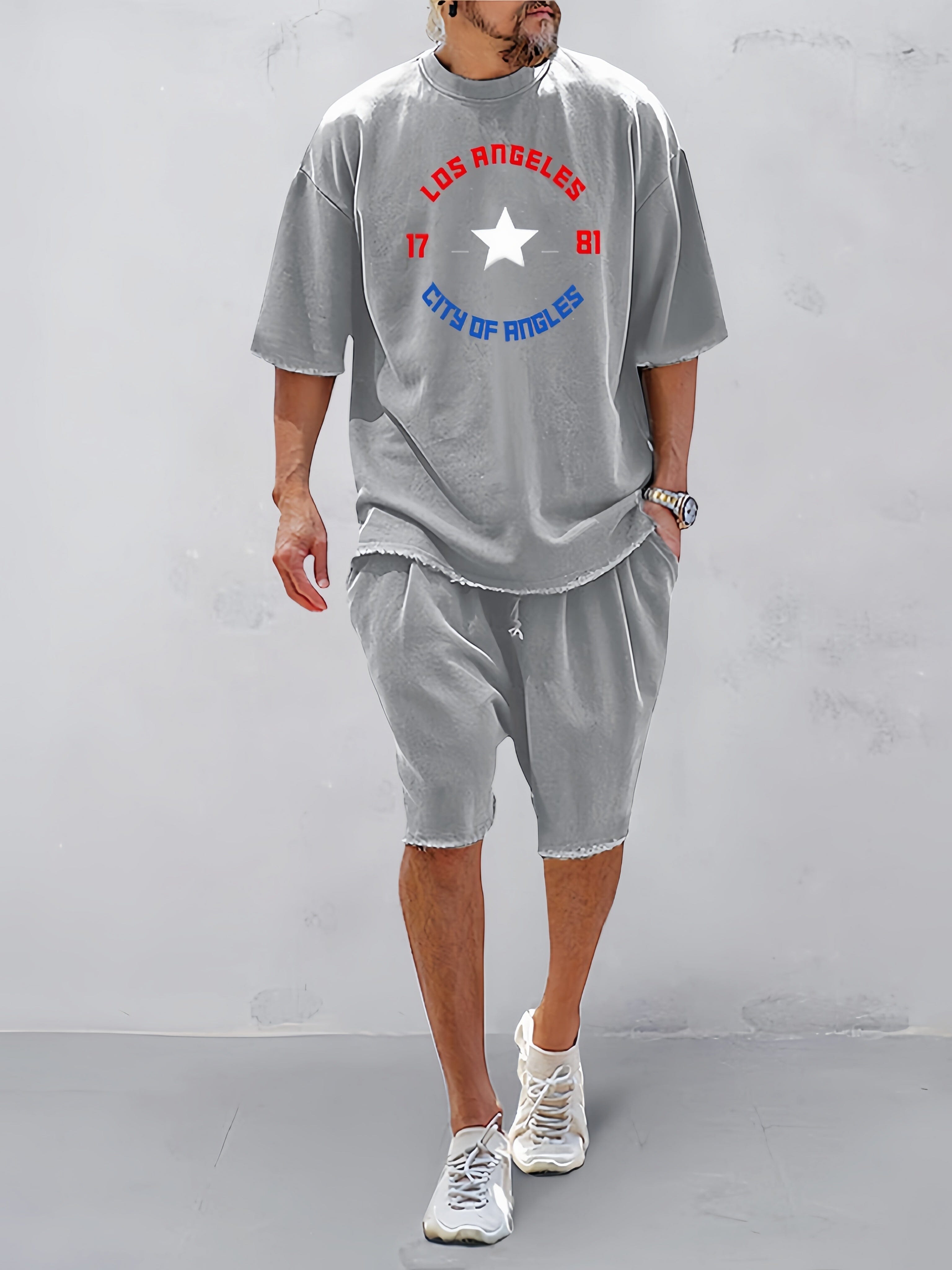 Casual Word Printed Kurz Ärmel Sports Set
