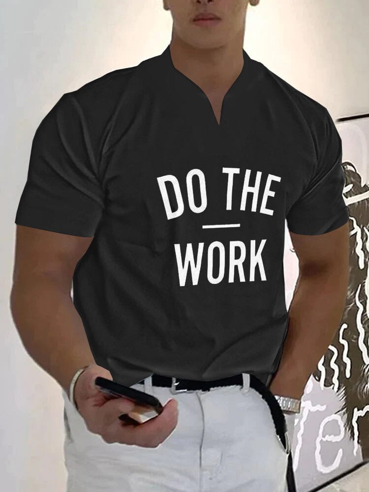 Casual Eco-friendly Word Printed V-nek T-Hemd