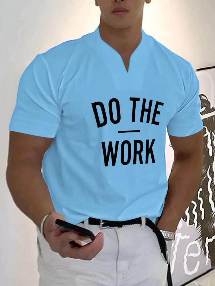 Casual Eco-friendly Word Printed V-nek T-Hemd
