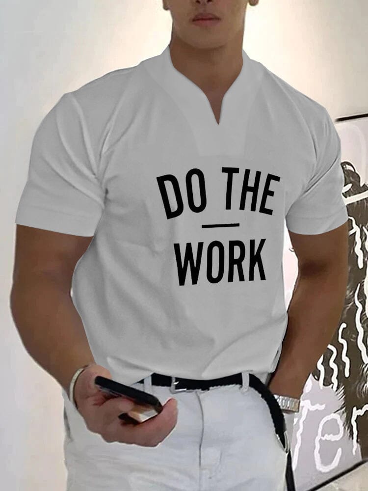 Casual Eco-friendly Word Printed V-nek T-Hemd