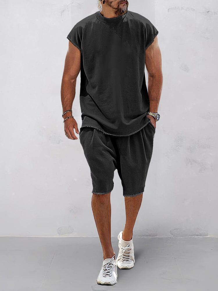Casual Lockere Fit Baumwolle Trainingsanzug Set