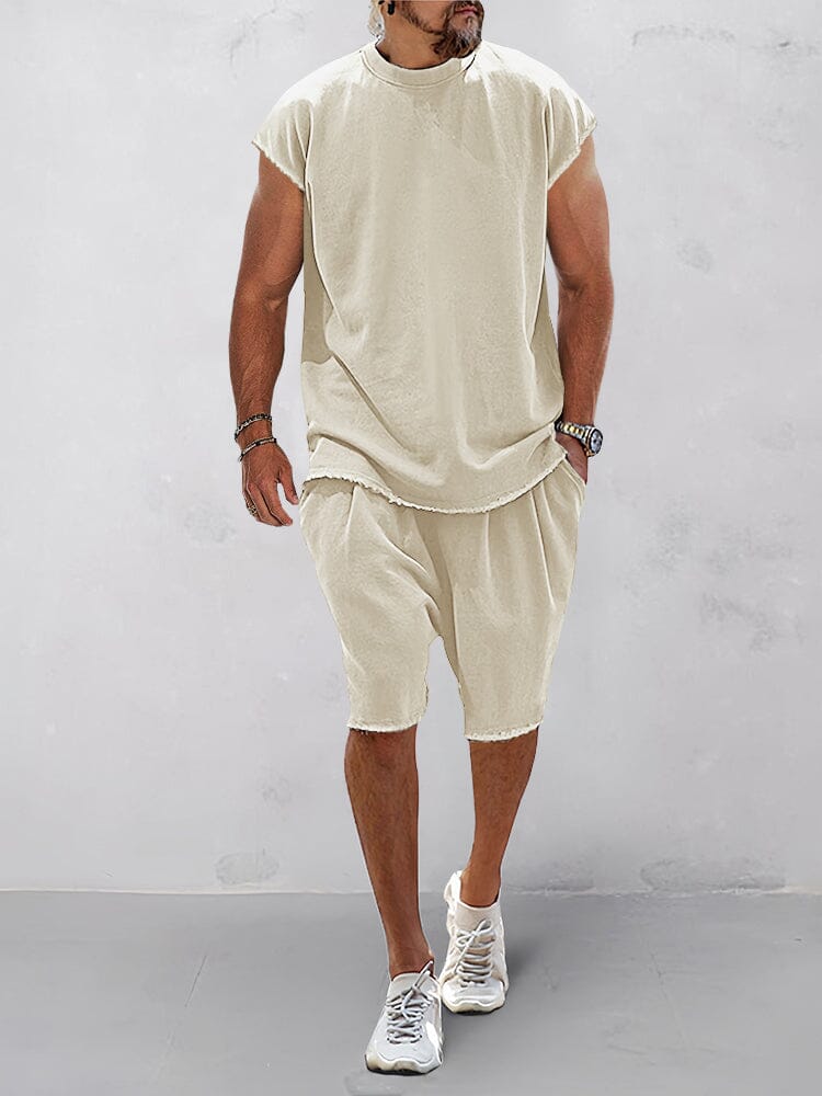 Casual Lockere Fit Baumwolle Trainingsanzug Set