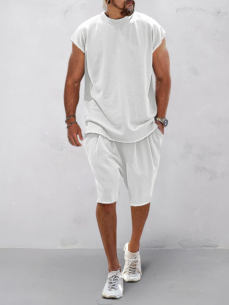 Casual Lockere Fit Baumwolle Trainingsanzug Set