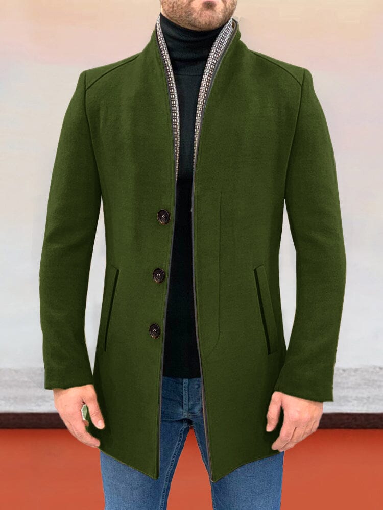 Stylish Single Breasted Tweed Mantel